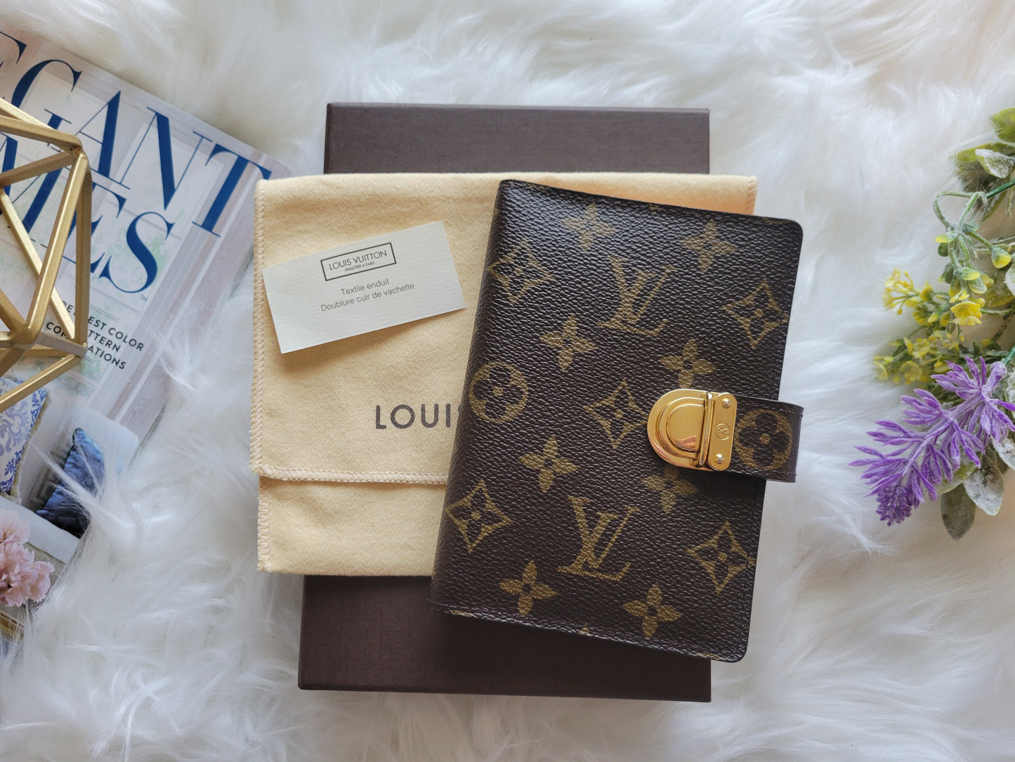 RARE Louis Vuitton Koala Pink Monogram Small Ring Agenda PM Passport Wallet