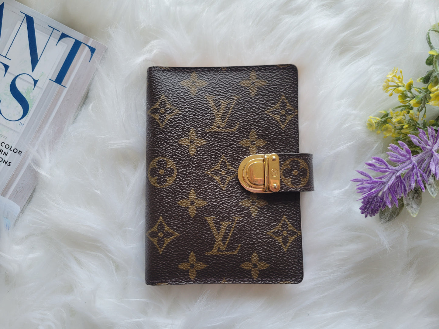 RARE Louis Vuitton Koala Pink Monogram Small Ring Agenda PM Passport Wallet