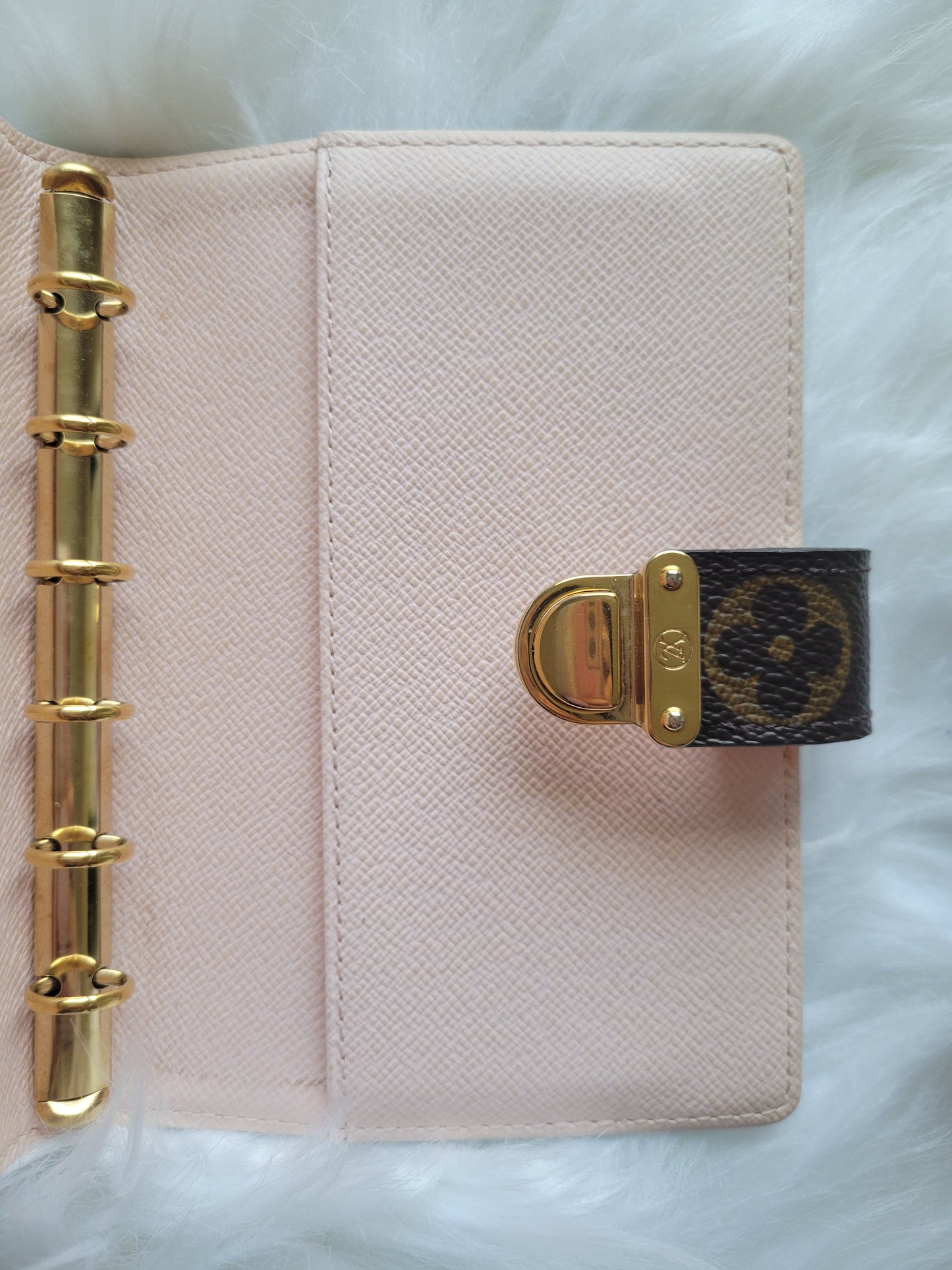 RARE Louis Vuitton Koala Pink Monogram Small Ring Agenda PM Passport Wallet