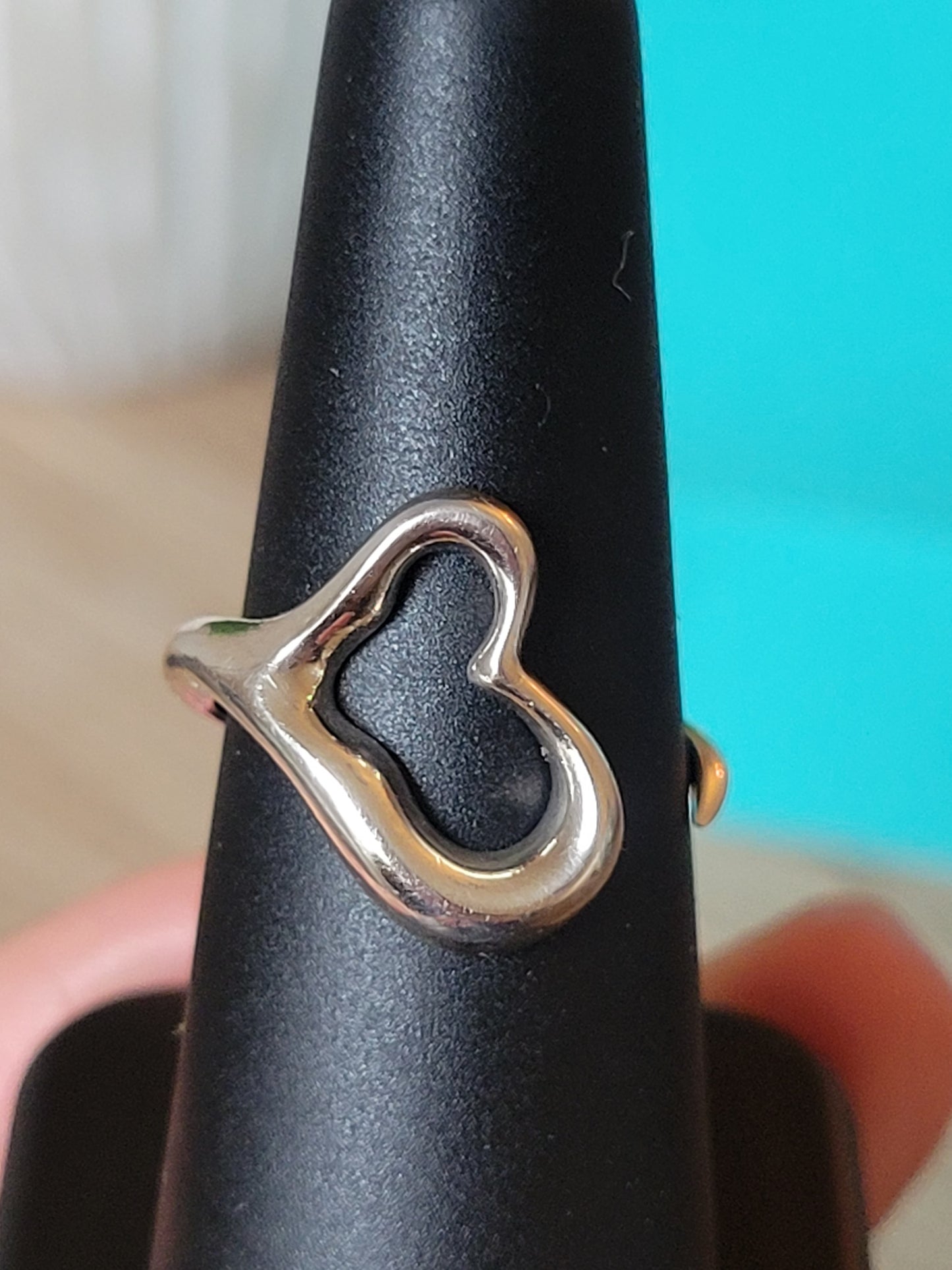 Tiffany & Co. Elsa Peretti Open Heart Ring Size 7/8