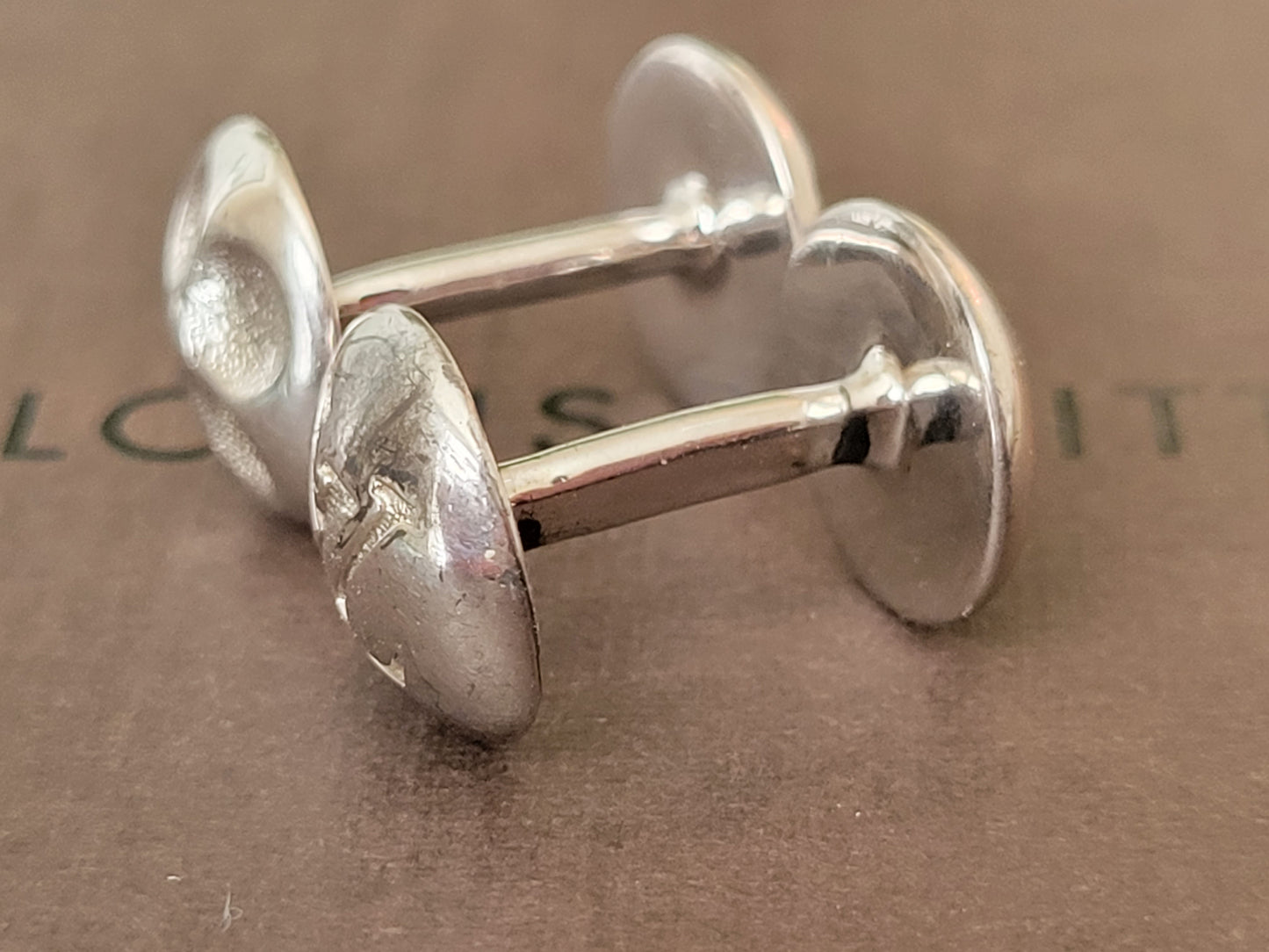 Louis Vuitton Bouton De Manchette Sterling Silver Cufflinks & Case