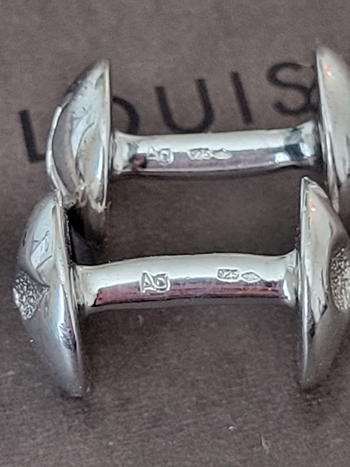 Louis Vuitton Bouton De Manchette Sterling Silver Cufflinks & Case