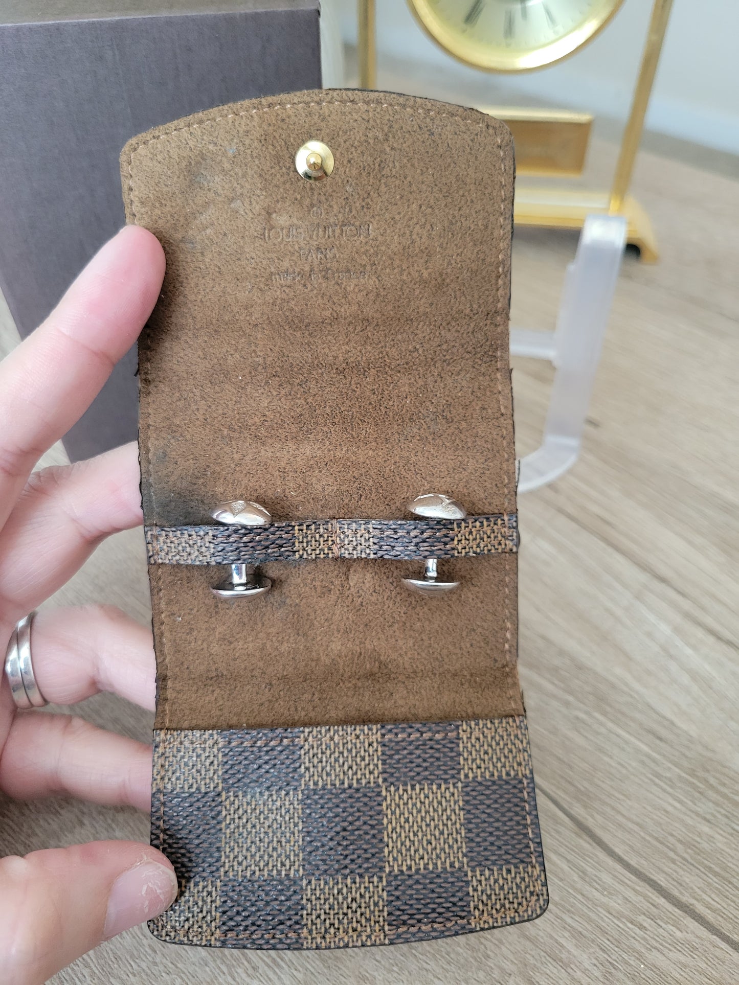 Louis Vuitton Bouton De Manchette Sterling Silver Cufflinks & Case