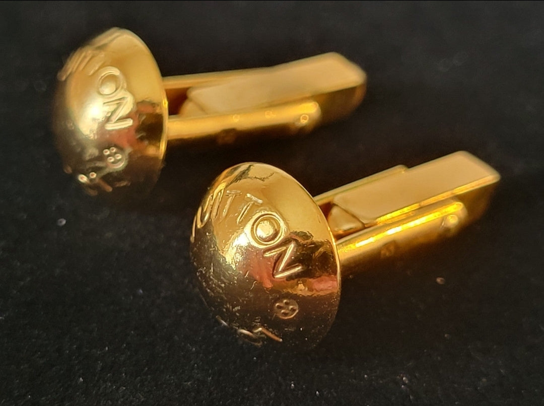 Vintage Louis Vuitton Bouton de Manchette Cufflinks w/ Case