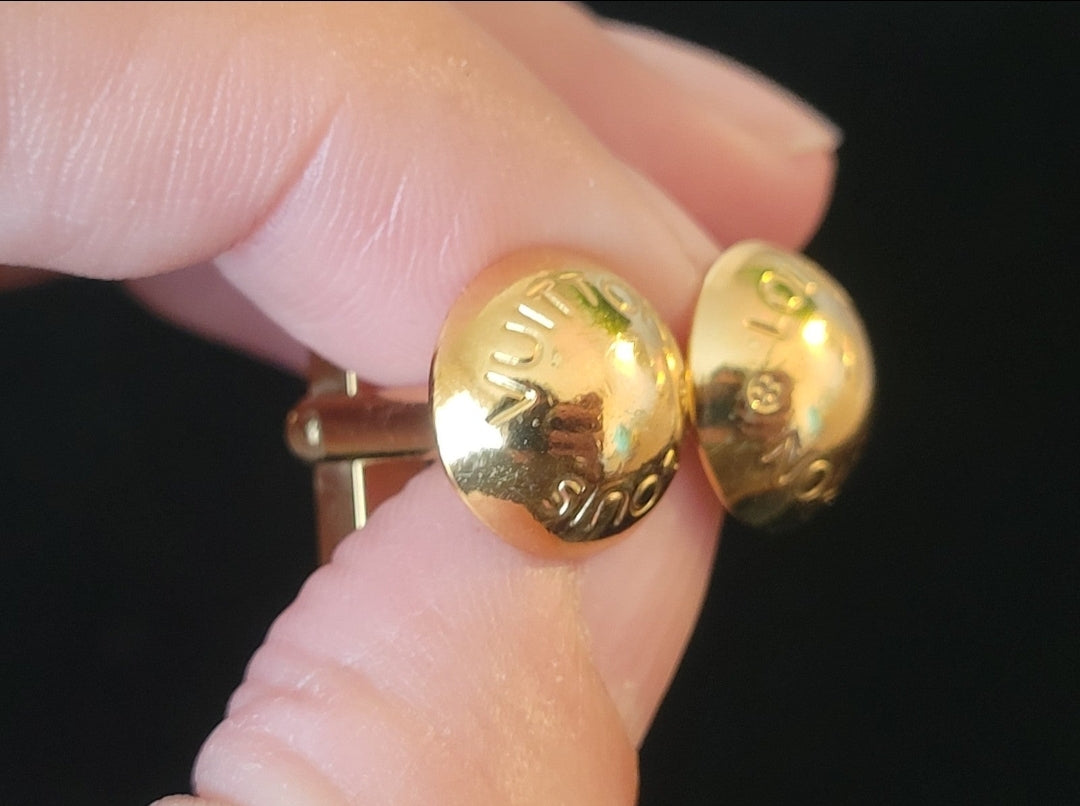Vintage Louis Vuitton Bouton de Manchette Cufflinks w/ Case