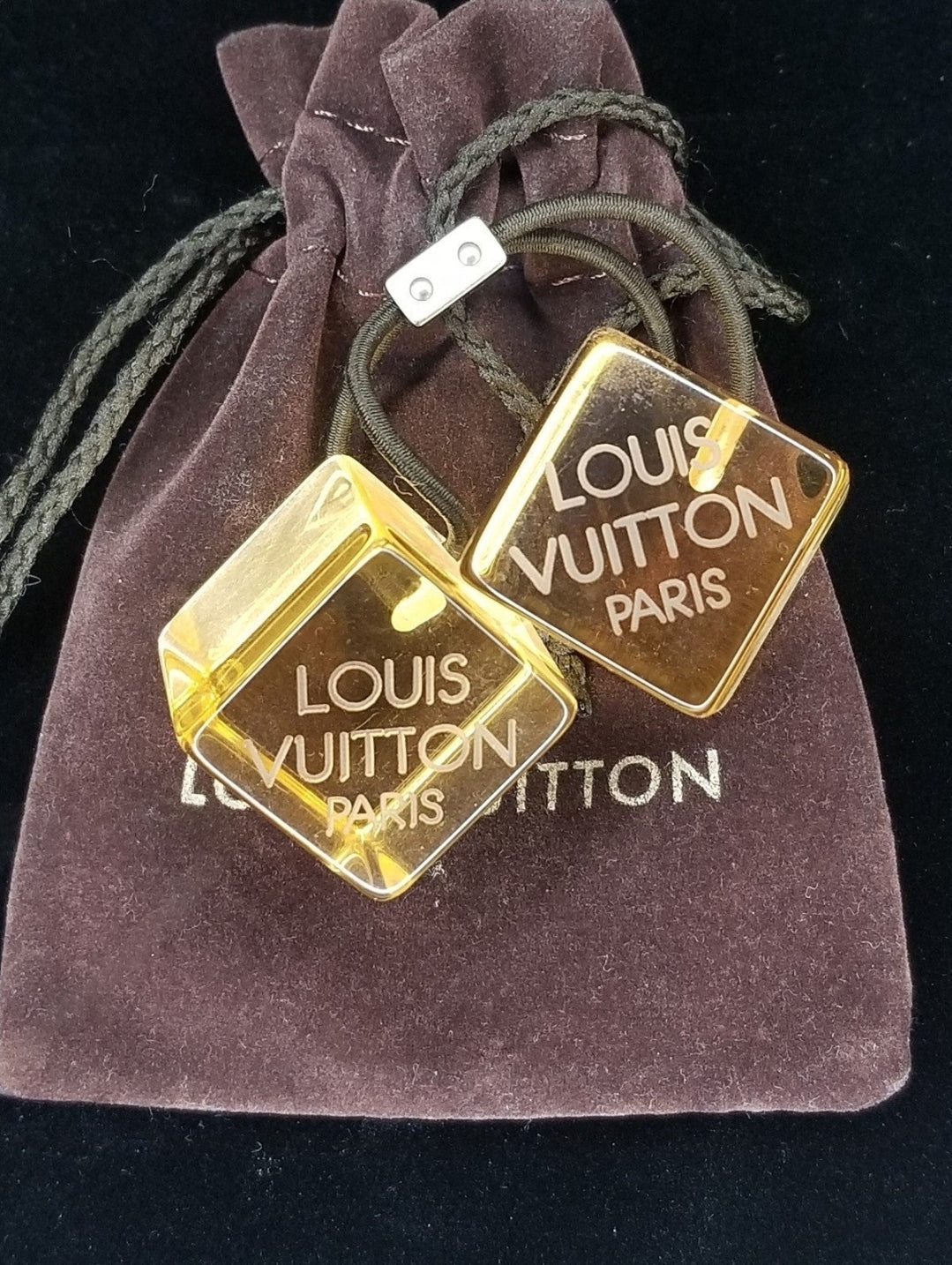 Louis Vuitton Acrylic Crystal Cube Hair Tie NEW
