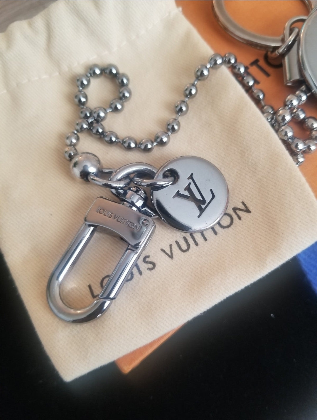 Louis Vuitton Porte Cles Chaine Monogram Eclipse Wallet Purse Charm Key Chain