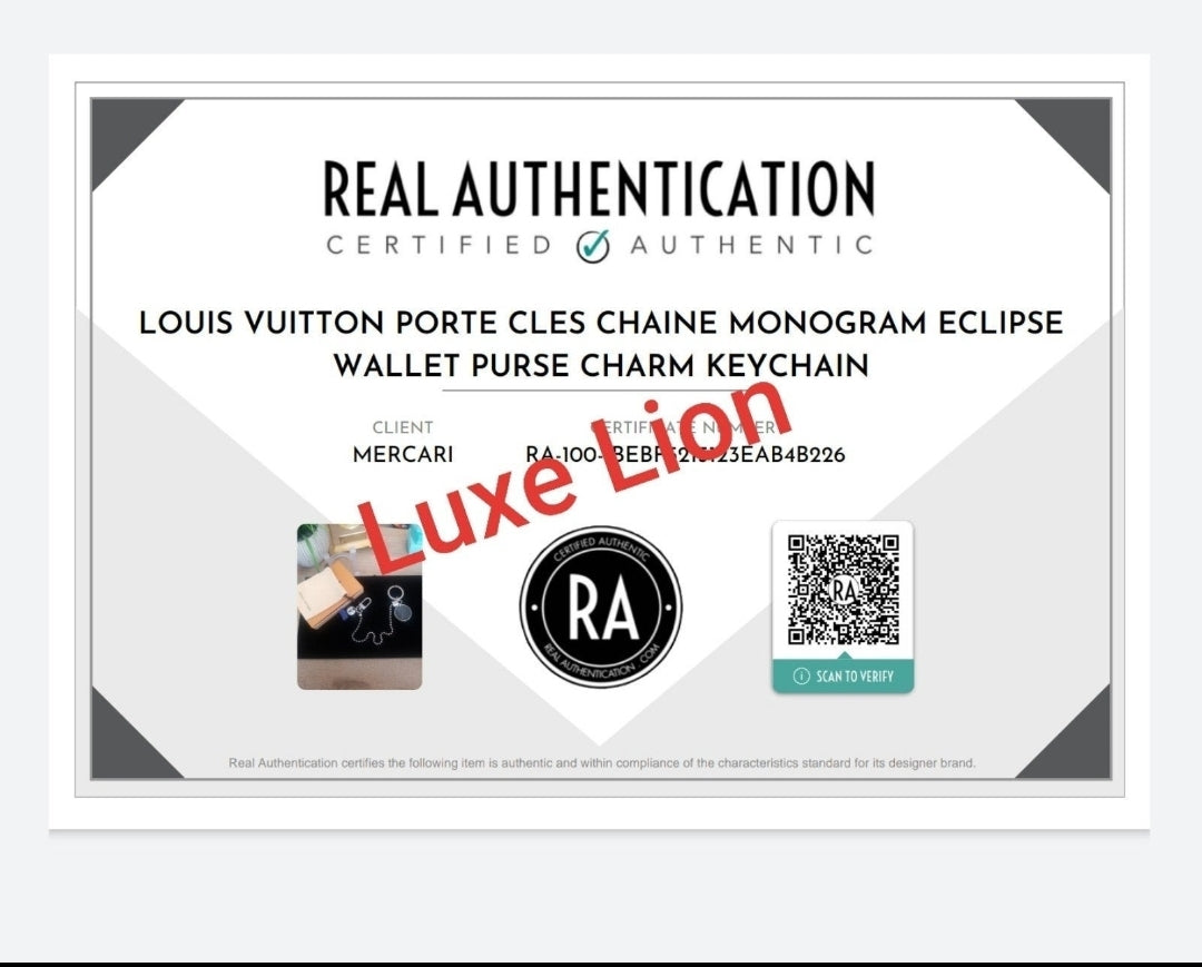 Louis Vuitton Porte Cles Chaine Monogram Eclipse Wallet Purse Charm Key Chain