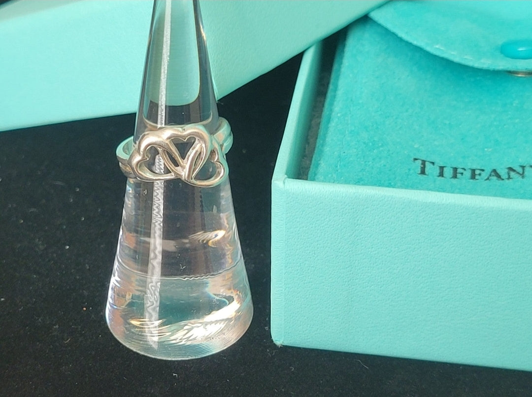 Tiffany & Co. Vintage Sterling Silver Triple Heart Ring