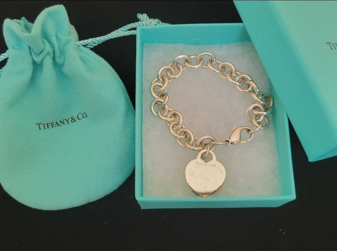 Tiffany & Co Vintage Heart Tag Charm Bracelet