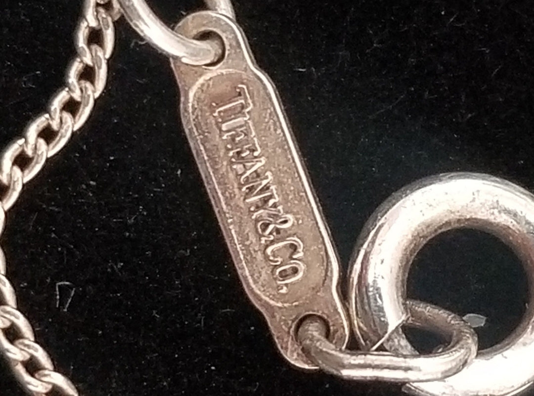 Tiffany & Co. 18k & 925 Vintage Heart Ribbon Pendant Necklace