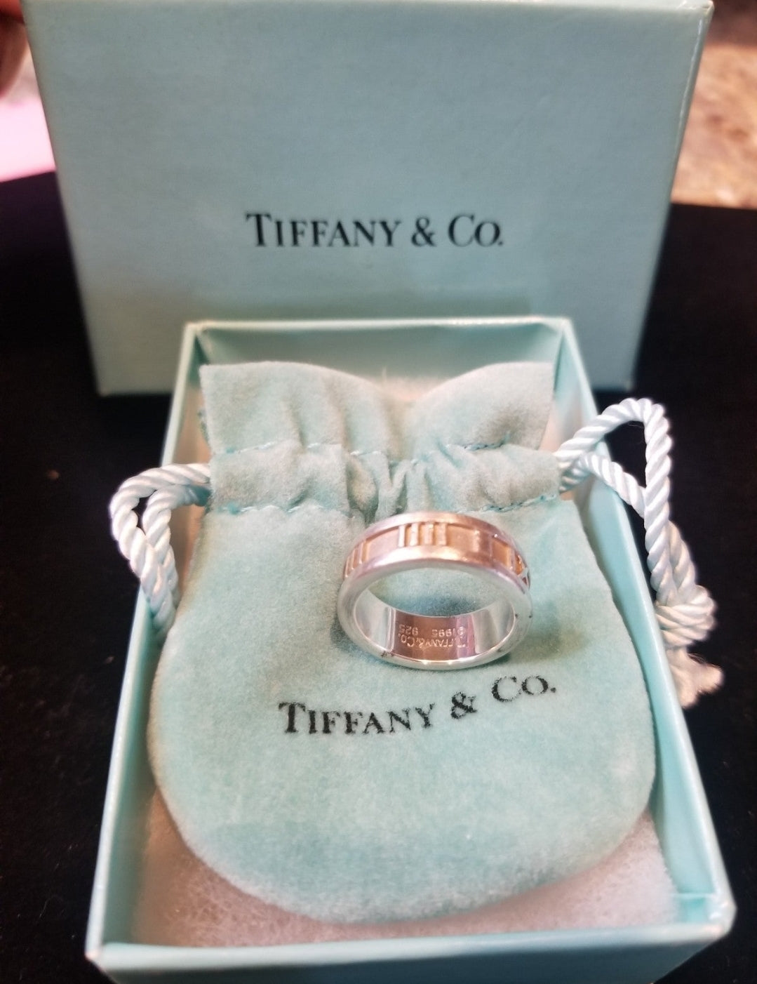 Tiffany & Co Atlas Ring Sz 9 Circa 1995 Vintage Sterling Silver Wide Band