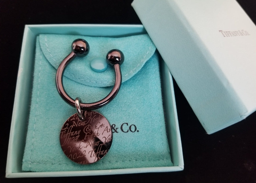 Brand New & Very Rare Tiffany & Co. Titanium Notes Key Ring