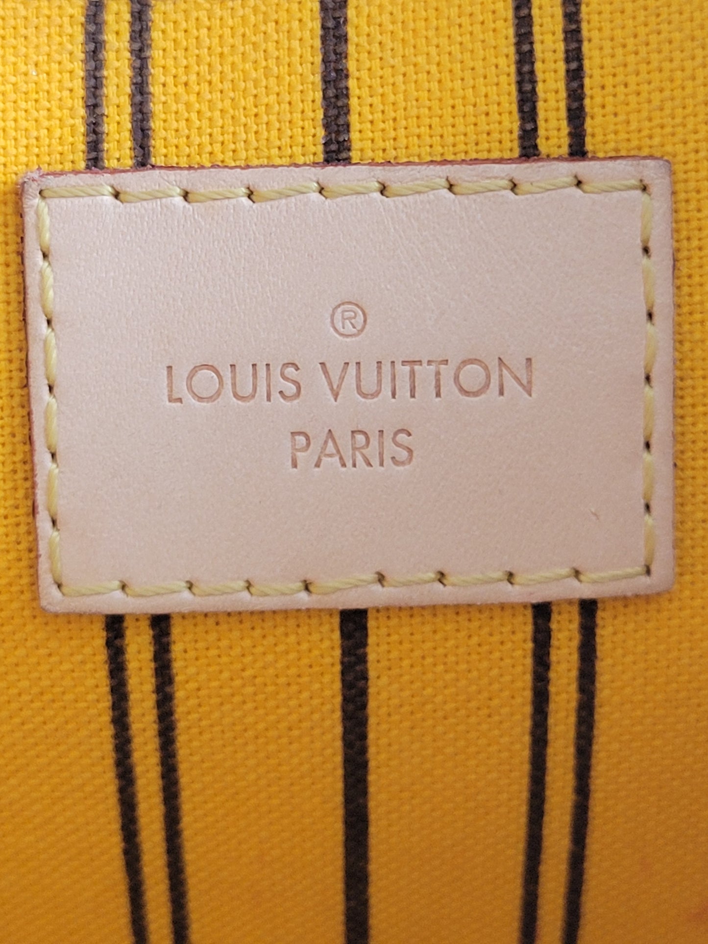 Rare Louis Vuitton MIMOSA Yellow Interior Neverfull Pochette