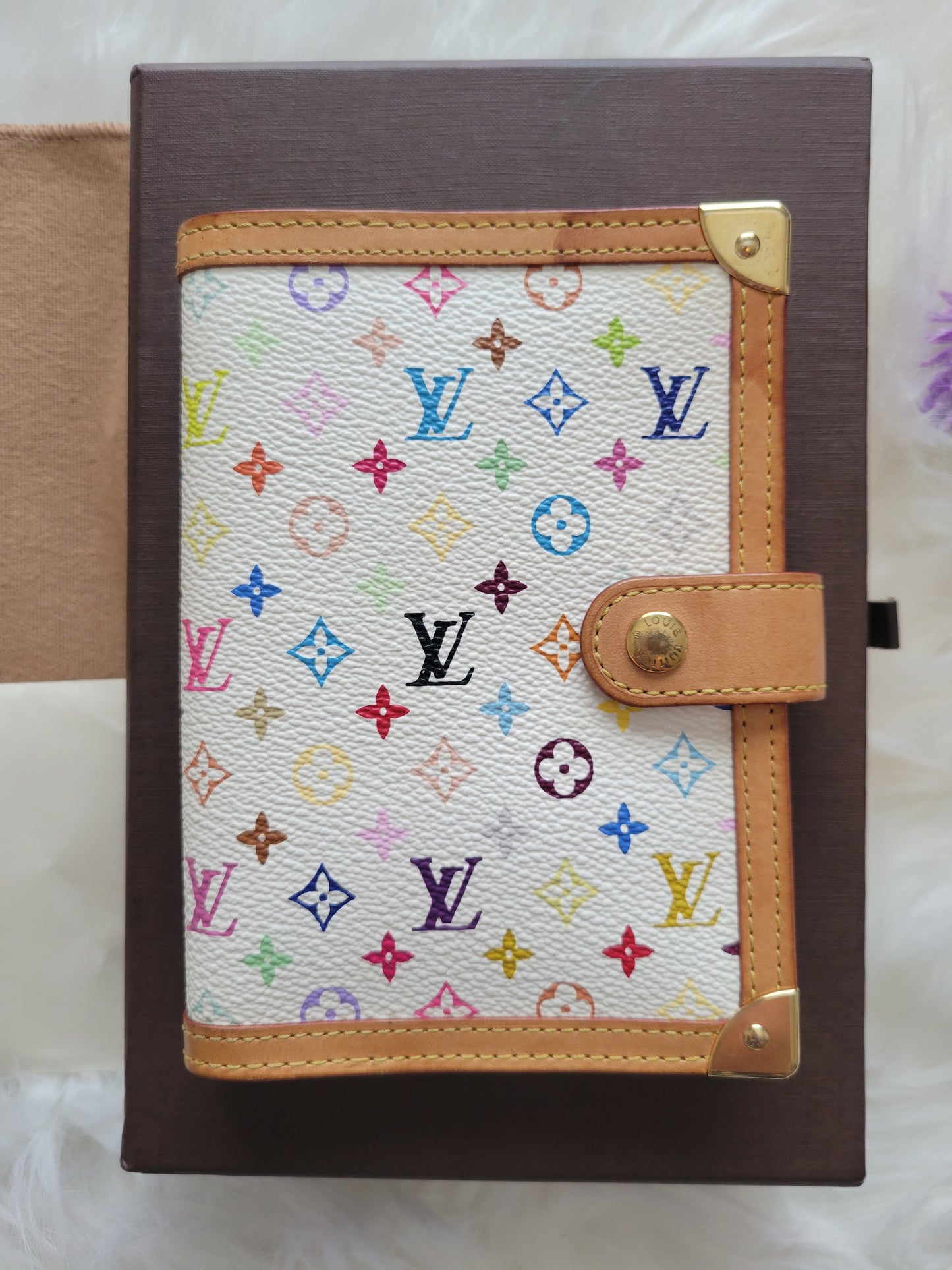 Rare Louis Vuitton Multicolor Small Ring PM Agenda / Passport Holder