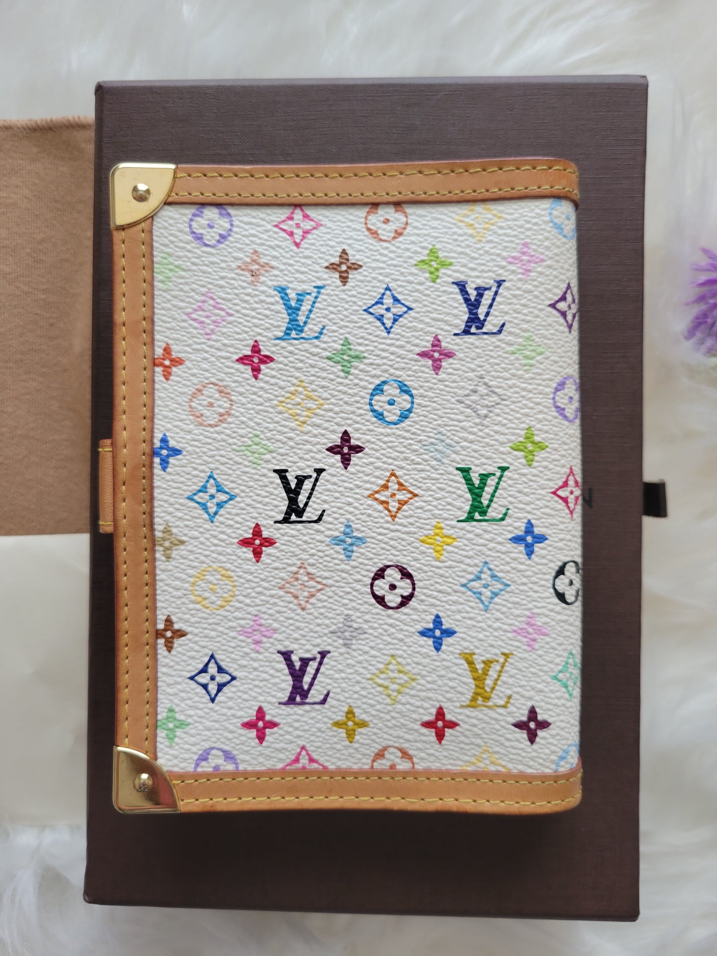 Rare Louis Vuitton Multicolor Small Ring PM Agenda / Passport Holder