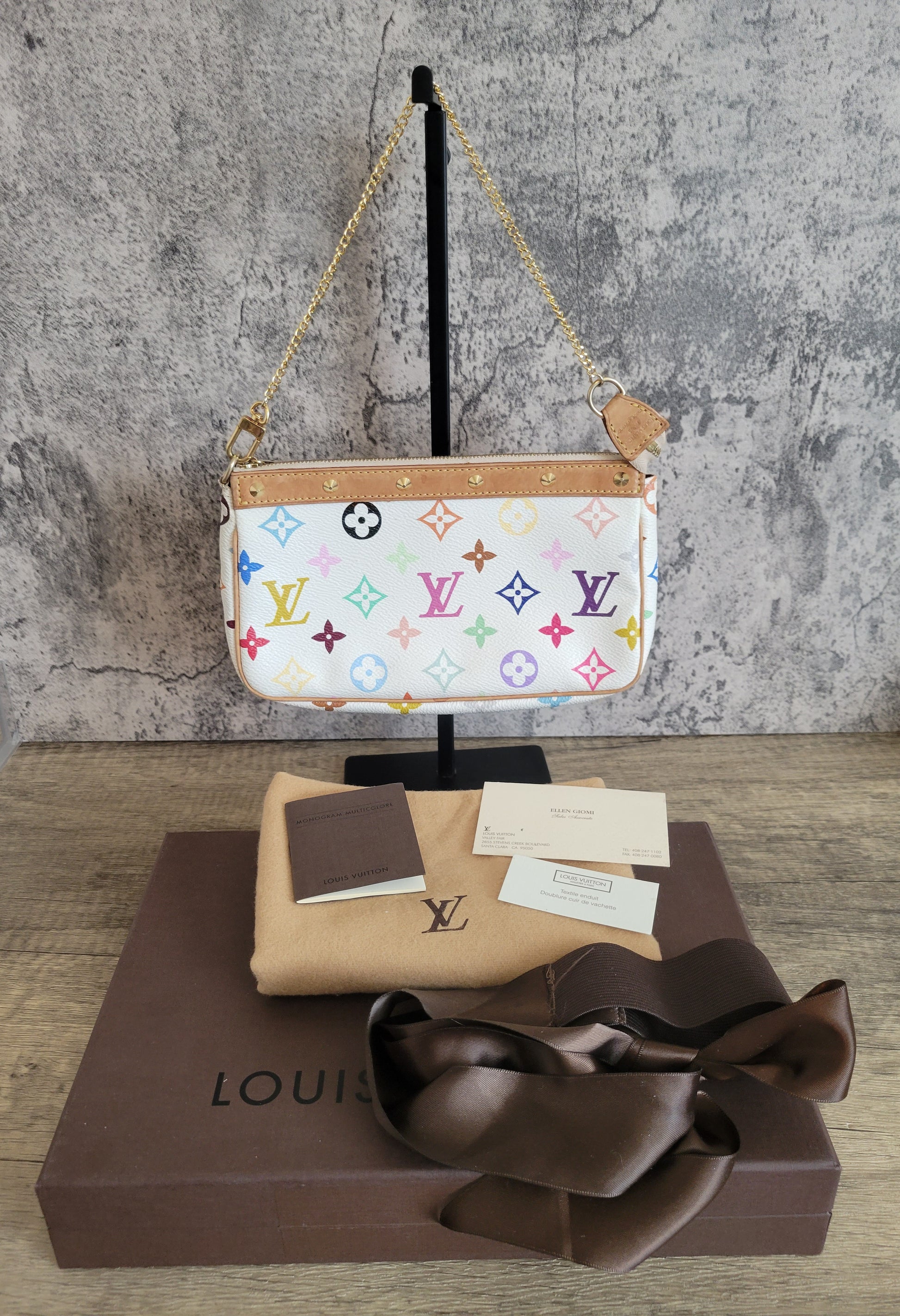 Authentic Louis Vuitton LV Monogram Multi Color Pochette -Pouch
