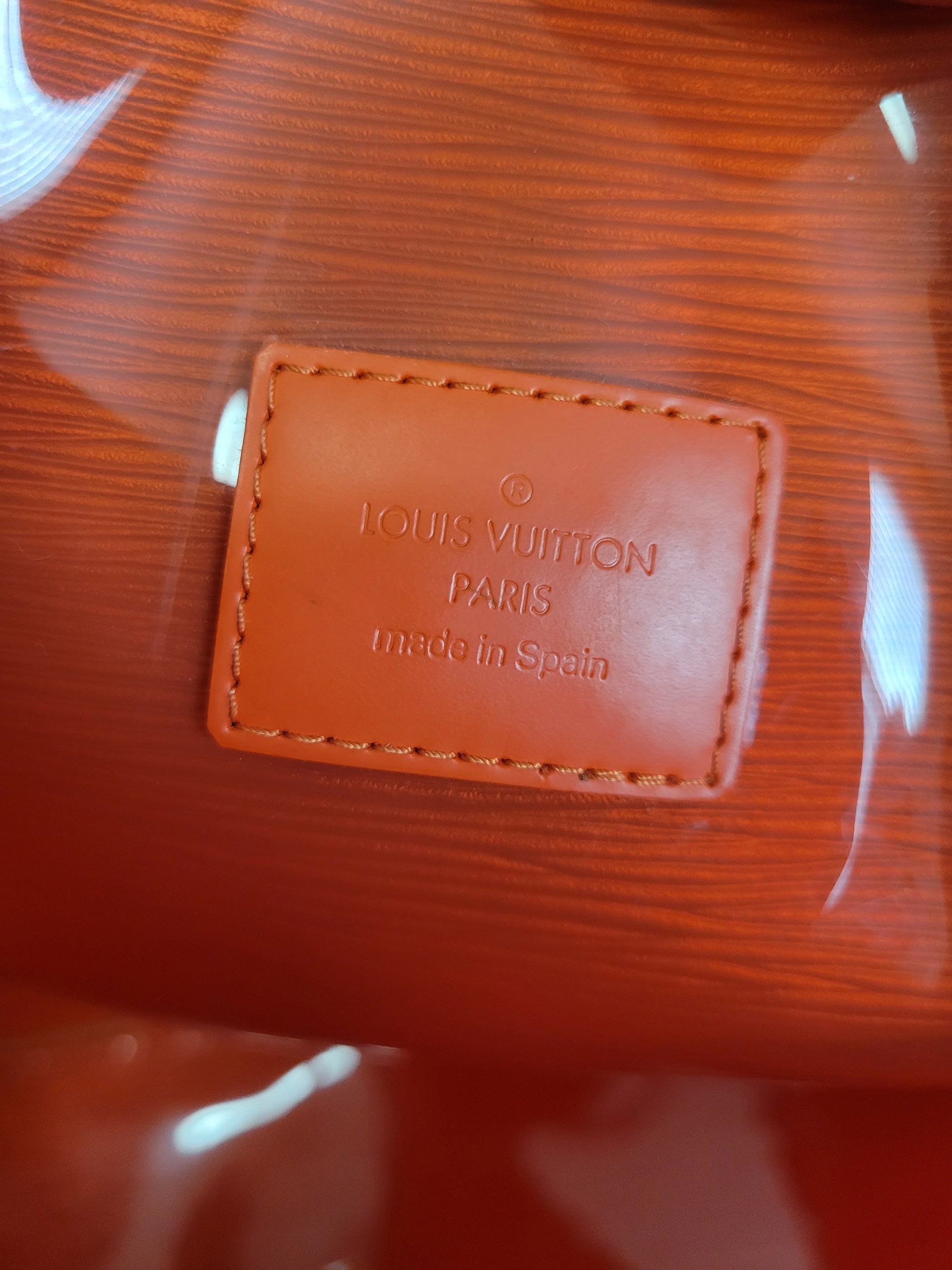Louis Vuitton Clear EPI Plage Orange Lagoon Bay PM Tote Bag 923lv8