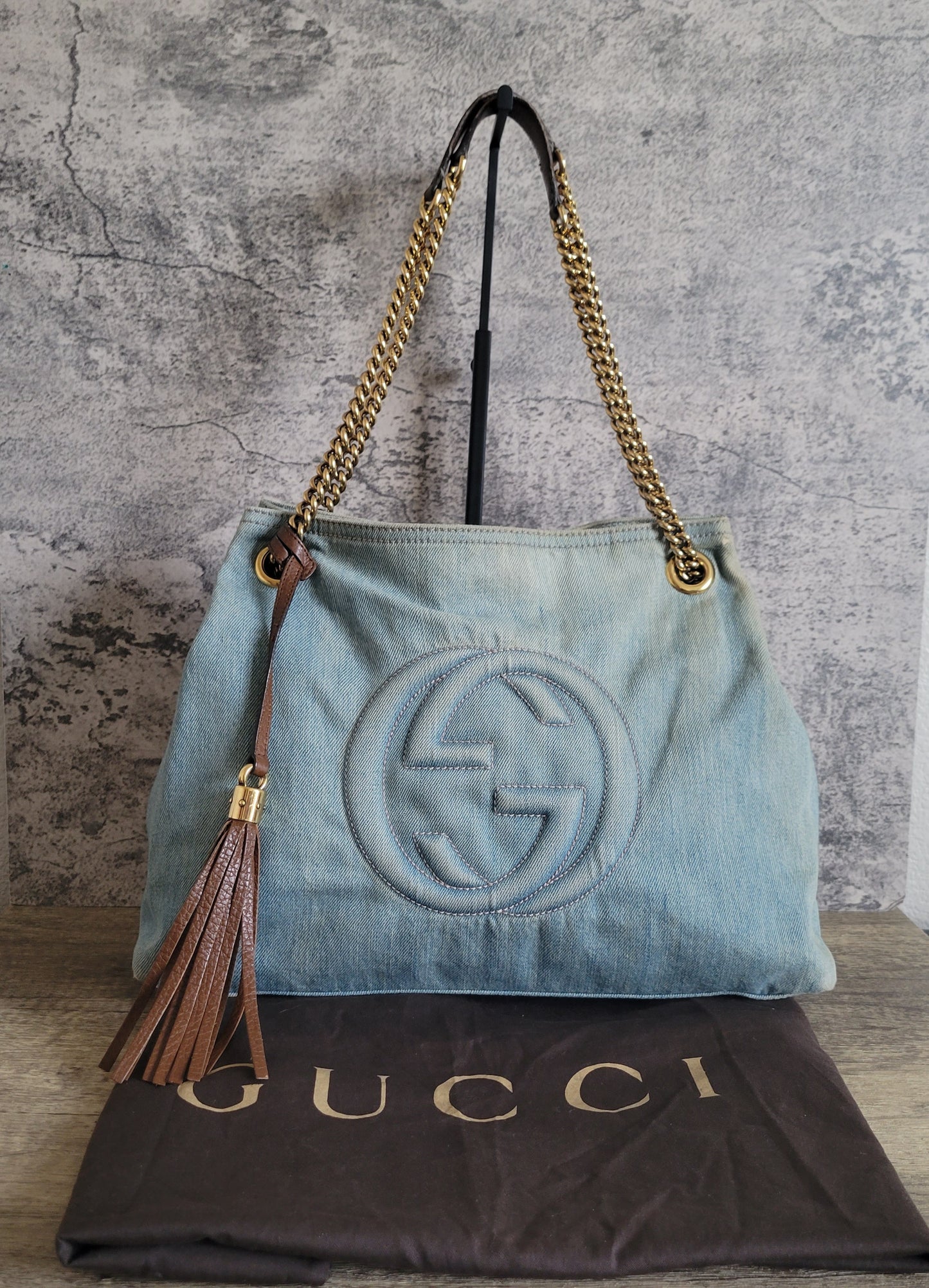 Gucci Denim Soho Chain Shoulder Bag