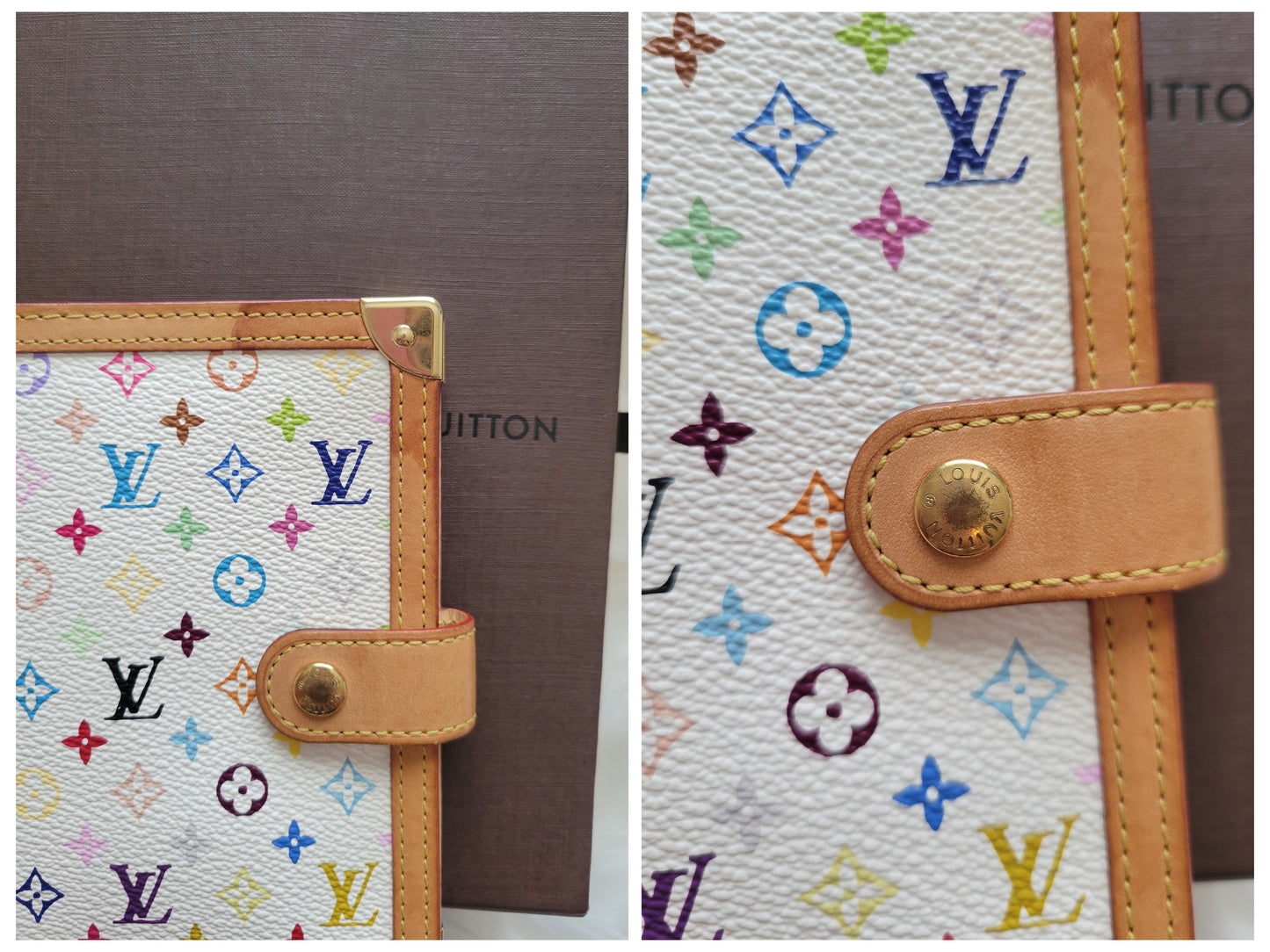 Rare Louis Vuitton Multicolor Small Ring PM Agenda / Passport Holder