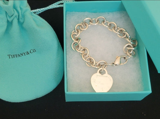 Tiffany & Co Vintage Heart Tag Charm Bracelet