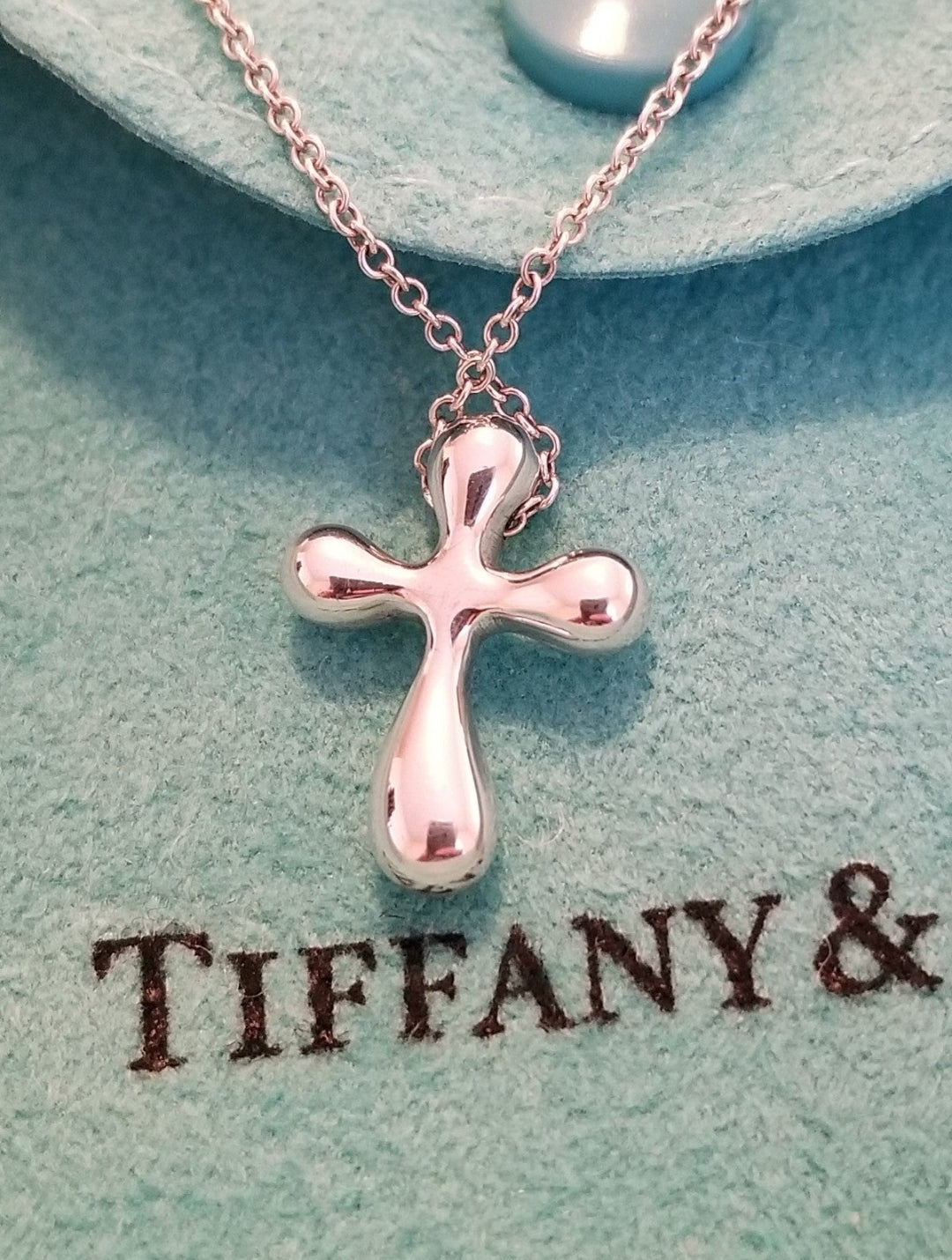 Vintage Tiffany & Co Elsa Peretti SMALL Tear Drop Cross Necklace