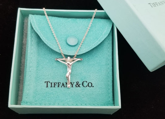 Tiffany & Co. Crucifix Pendant Sterling Silver Necklace